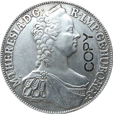 1765 Avusturya 1 Thaler paraları kopya 41mm Görüntü 0