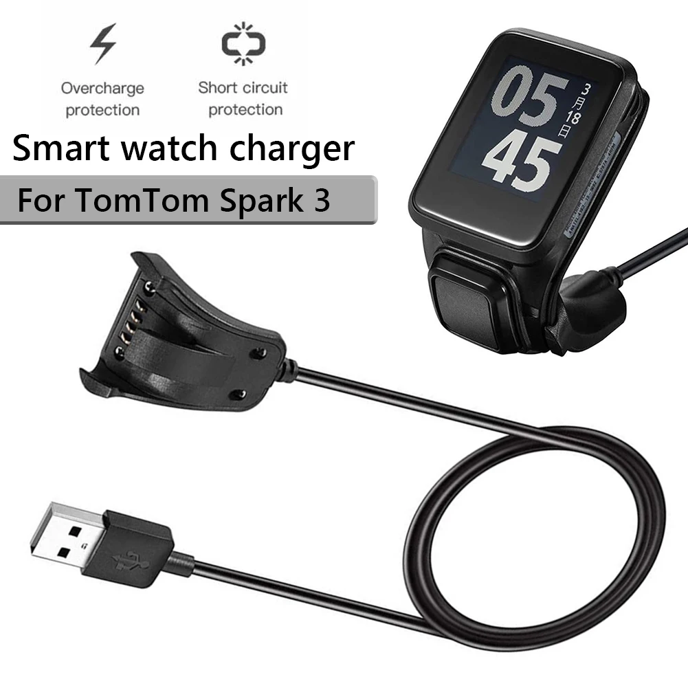 1M Data Sync USB şarj kablosu TomTom Adventurer Golfçü 2 Runner 2/3 Spark 3 akıllı saat şarj doku Cradle Güç Adaptörü Görüntü 3