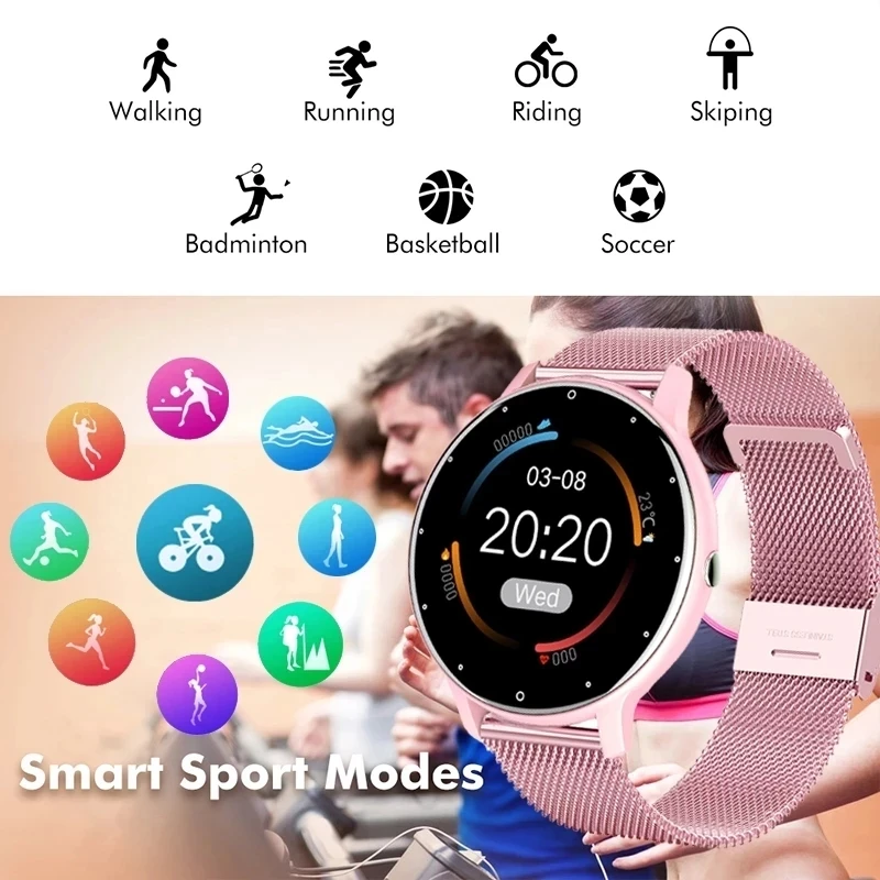 2022 Yeni Moda akıllı saat Erkekler Spor Bilezik Kalp Hızı Kan Basıncı İzleme Spor İzci Smartwatch Hediye Kadınlar için Görüntü 5