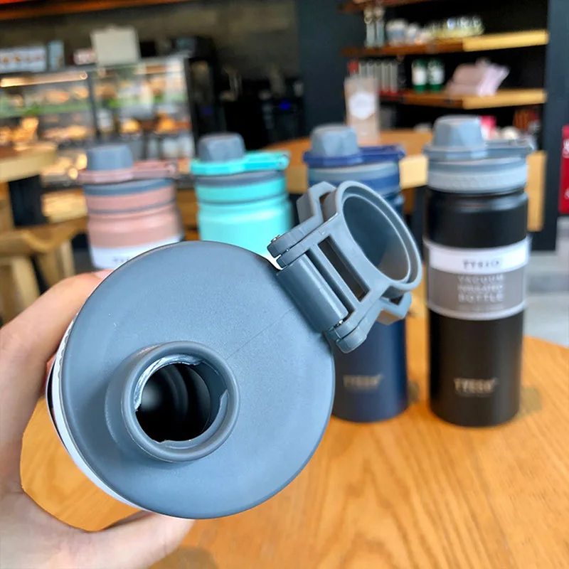 530 & 750 ml Paslanmaz Çelik Termos şişe Taşınabilir Açık Seyahat Termos Bisiklet Spor Sıcak Soğuk Su Şişeleri BPA Ücretsiz Görüntü 2