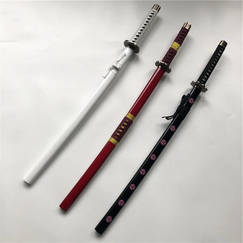 Anime Cosplay Akımızu 1: 1 Roronoa Zoro Kılıç Silah Silahlı Katana Espada Ahşap Ninja Bıçak samuray Kılıcı Prop Oyuncaklar 100 cm Görüntü 2