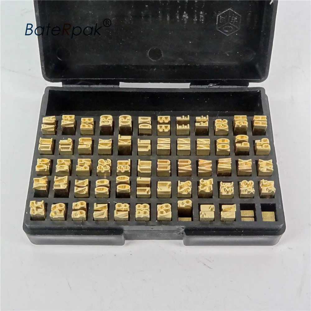 BateRoak 2x4x15mm / 2x3x15 Pirinç harfler, DY-8 Şerit kodlama makinesi Karakterler 73/120 adet / kutu Görüntü 1