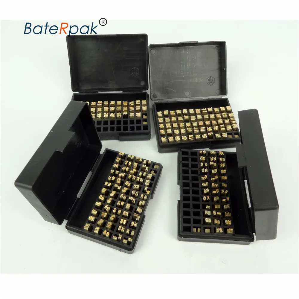 BateRoak 2x4x15mm / 2x3x15 Pirinç harfler, DY-8 Şerit kodlama makinesi Karakterler 73/120 adet / kutu Görüntü 5