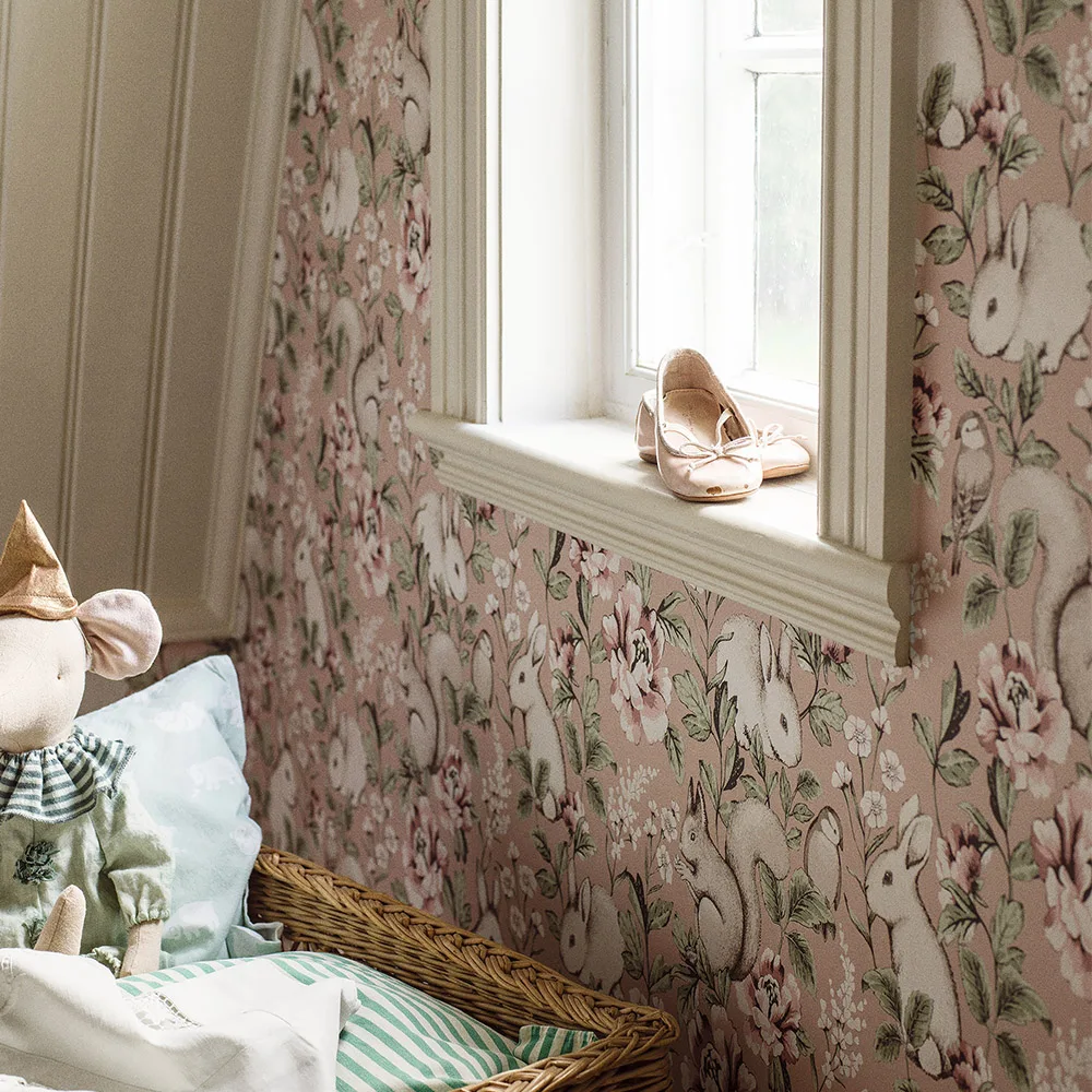 El Boyalı Orman Tavşan Kendinden Yapışkanlı Duvar Kağıdı Oturma Odası Yatak Odası Çocuk Odası Duvar Makeover Ev Dekor Sticker Görüntü 2