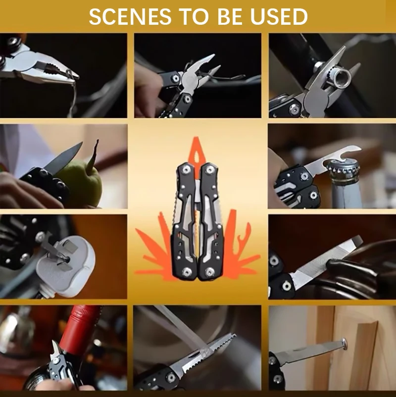 Katlanır Pense Çok Cep Bıçak Mini Taşınabilir Kat Açık Taktik Avcılık Survival Kurtarma Çok Amaçlı Pense Tamir Araçları Görüntü 2
