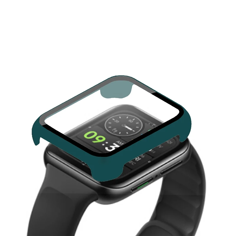 Temperli Cam Tek parça Kabuk Ekran Koruyucu Kılıf İzle Tampon Kapak koruyucu film için Oppo İzle 2 42 / 46mm Smartwatch Görüntü 4