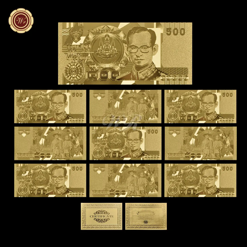 WR Ev Aksesuarı 50 Baht Renkli Altın Banknot Koleksiyon Tayland Sanat Hediyelik Eşya Sıcak Satış Ev Dekor Süsleme Hediyeler için Görüntü 1