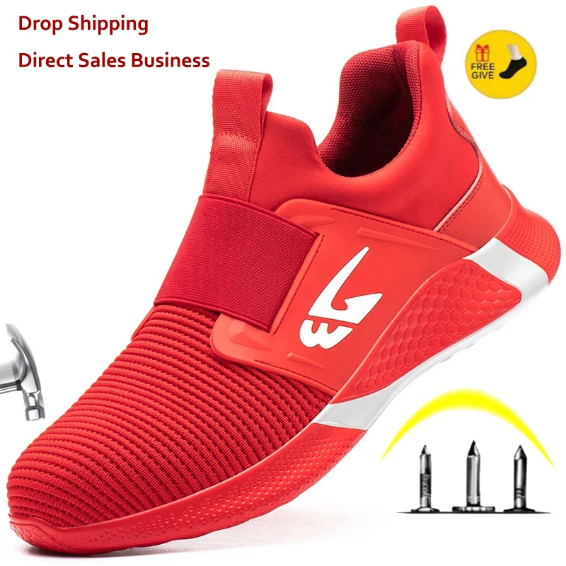 XPUHGM Yeni Erkekler İş Sneakers güvenlik ayakkabıları Erkekler iş çizmeleri Anti-delinme güvenlik ayakkabıları Adam Çelik Burunlu Ayakkabı Hafif erkek ayakkabısı Görüntü 0