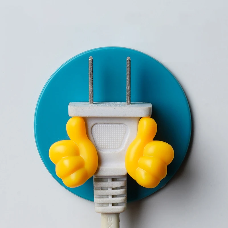 Yaratıcı Başparmak Fiş Tutucu Delme içermeyen Duvar Yapışkanlı anahtar çantası askı kancası Banyo Gadget Havlu Jilet Raf Mutfak Aletleri Kanca Görüntü 1