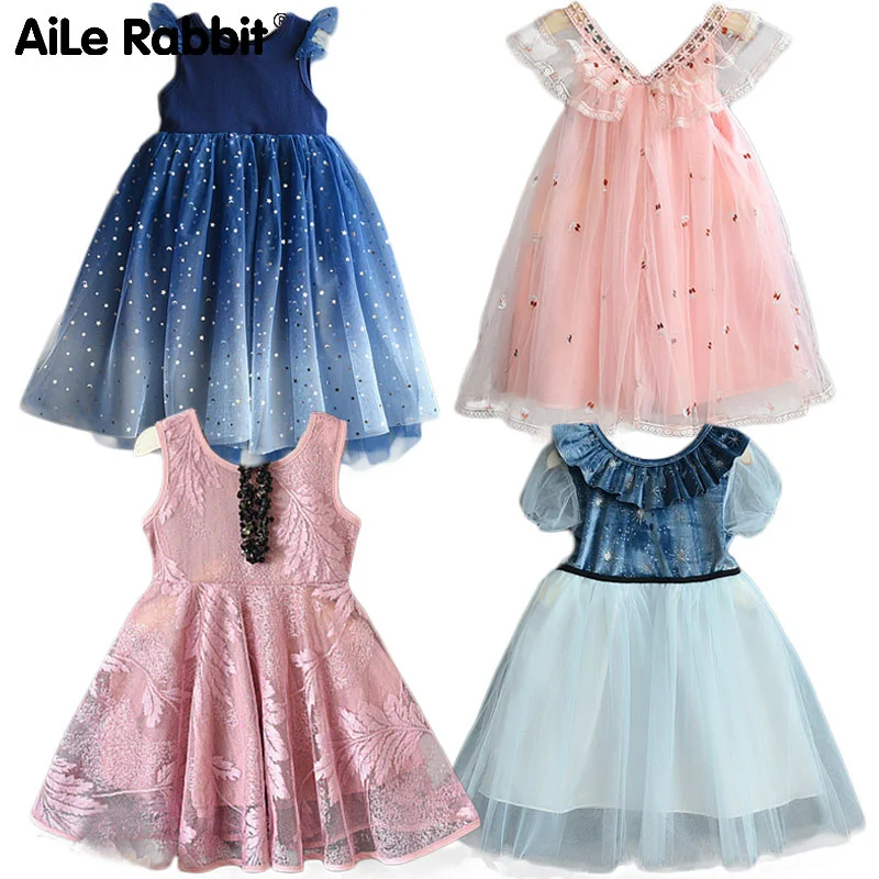 Yeni Çocuk Giysileri Kızlar İçin Elbiseler Moda düğün elbisesi Kız Prenses Elbise çocuk giyim Parti Yıldız Elbise Görüntü 0