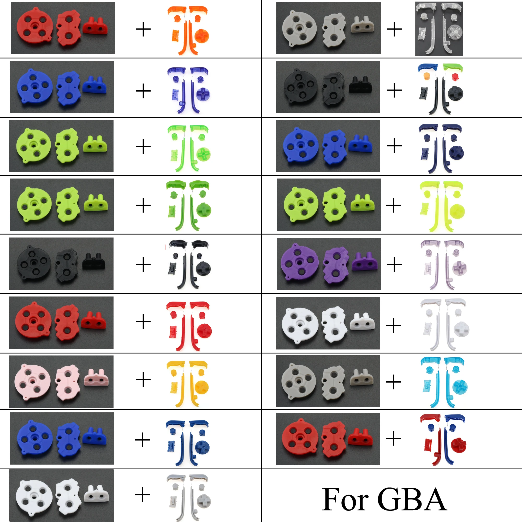 YuXi Plastik GBA Düğmeler A B L R Düğmesi D-Pad Nintendo Game boy Advance GBA İçin Renkli silikon kauçuk altlık Görüntü 0