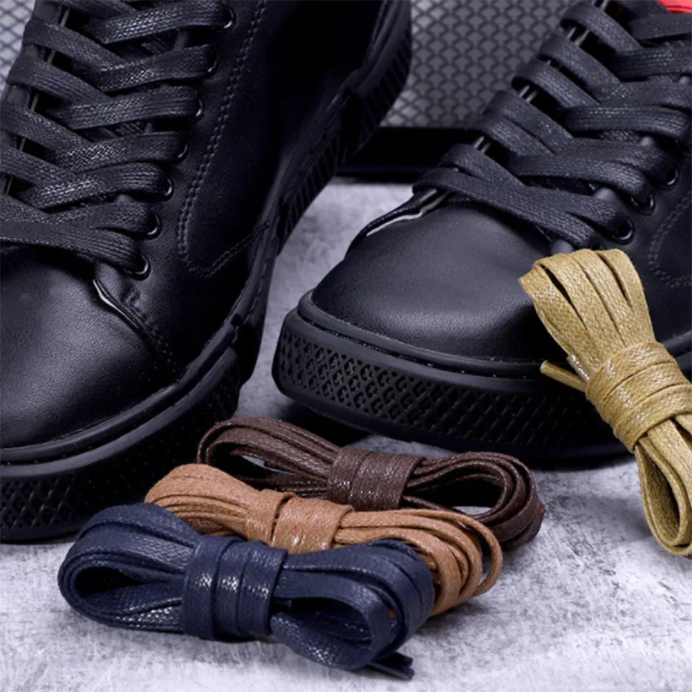 1 Çift Mumlu Pamuk Ayakabı Düz Su Geçirmez Ayakkabı bağcıkları Unisex Çizmeler sneaker Ayakkabı Bağı Deri Bağcıkları Ayakkabı aksesuarları Görüntü 1