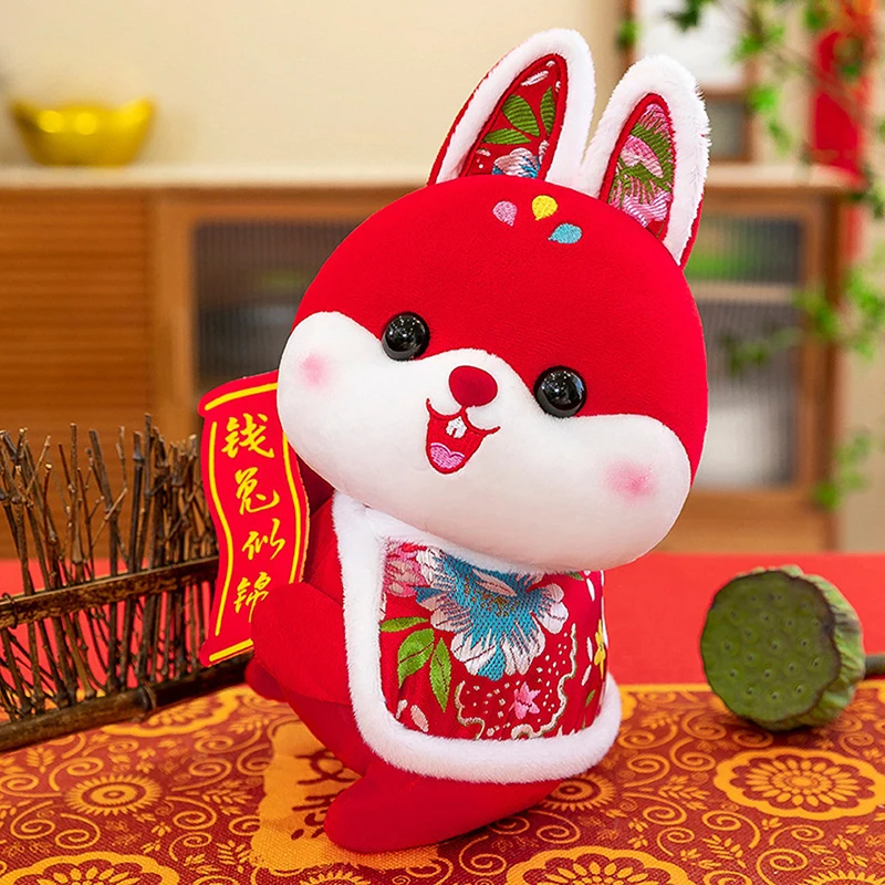 2023 Çin Zodyak Fortuna Tavşan Yeni Yıl Tang Takım Elbise Sevimli Tavşan Ev Dekor doldurulmuş oyuncak Yaratıcı Süs Çocuklar İçin Özel Hediye Görüntü 0