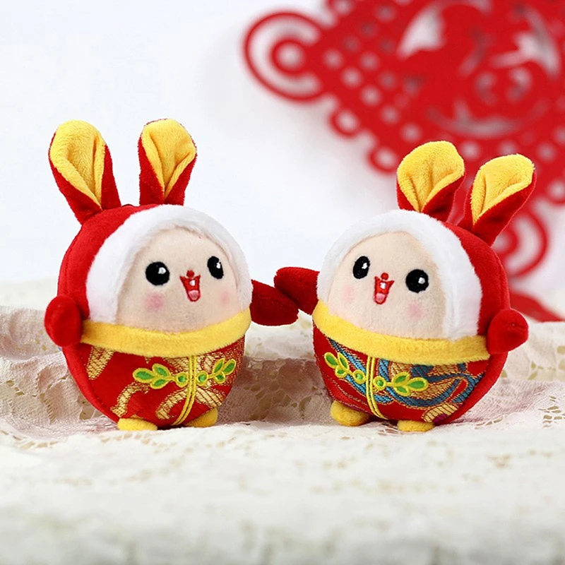 2023 Çin Zodyak Fortuna Tavşan Yeni Yıl Tang Takım Elbise Sevimli Tavşan Ev Dekor doldurulmuş oyuncak Yaratıcı Süs Çocuklar İçin Özel Hediye Görüntü 3