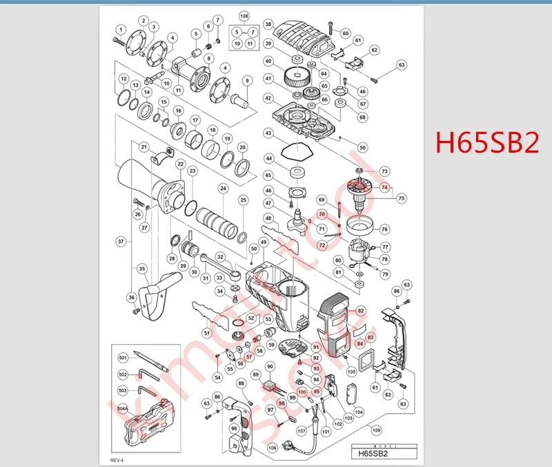 AC 220 V-230 V 9 diş Armatür Rotor için Değiştirin Hitachi 360286E H65SB2 H65SD2 H65SD H70SD H70SA Çapa motor motor Görüntü 1