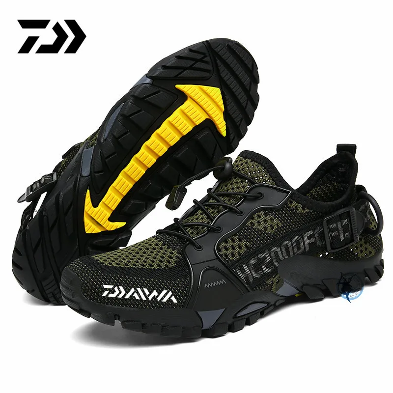 Daiwa erkek Örgü Nefes Sneakers erkek Spor Ayakkabı yürüyüş ayakkabıları Çabuk kuruyan su ayakkabısı kaymaz Balıkçılık Ayakkabı su ayakkabısı Görüntü 3