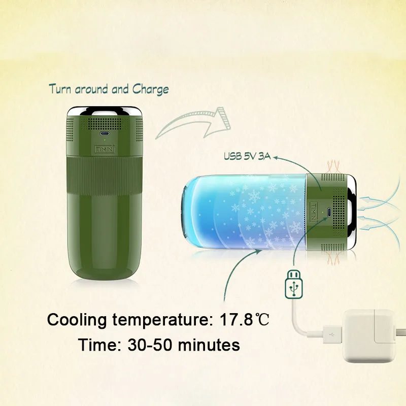 Elektrikli Hızlı Soğutucu Bardak Yeni Taşınabilir Bira Suyu İçecek Soğutma Suyu Şişesi Akıllı İçecek Kutuları Kupa Soğutma Mutfak Aracı Görüntü 1