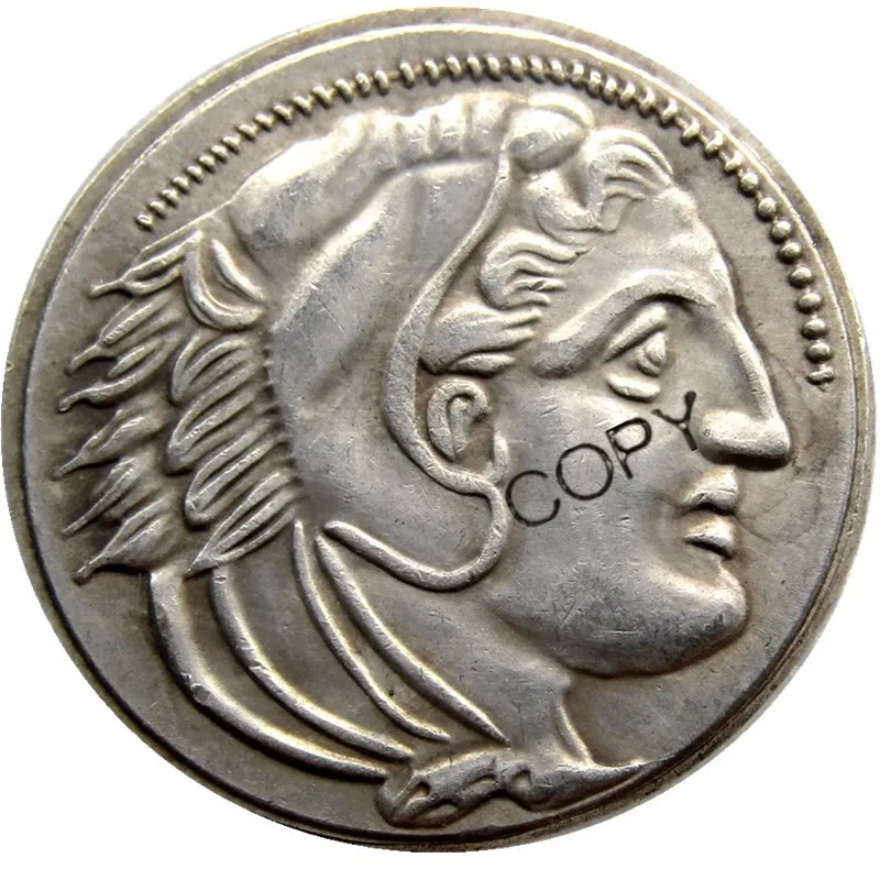 G (03)Antik Atina Yunan Gümüş Drachm-Atena-333--320 Yunanistan Gümüş Kaplama kopya paraları Görüntü 0