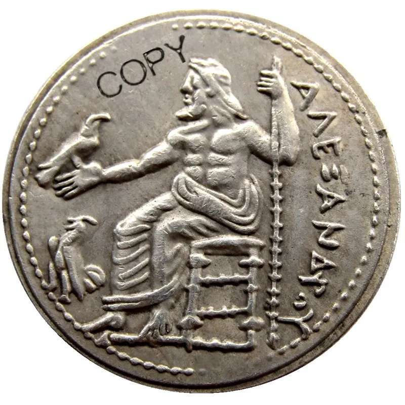 G (03)Antik Atina Yunan Gümüş Drachm-Atena-333--320 Yunanistan Gümüş Kaplama kopya paraları Görüntü 1
