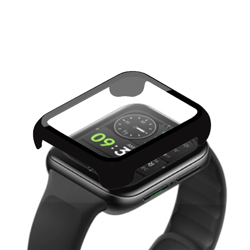 Temperli Cam Tek parça Kabuk Ekran Koruyucu Kılıf İzle Tampon Kapak koruyucu film için Oppo İzle 2 42 / 46mm Smartwatch Görüntü 2