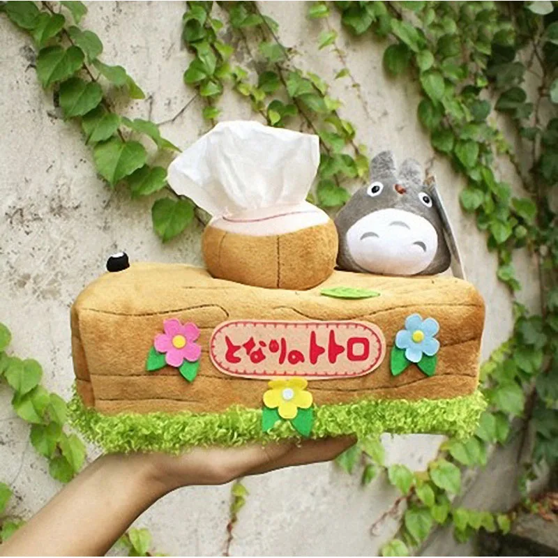 Totoro Peluş Bebek Oyuncak Doku Kutusu Japonya Anime Kürkü Çıkarma Ev Ürün Ofis Masası Araba Süslemeleri Çocuklar Kız Hediye Görüntü 0