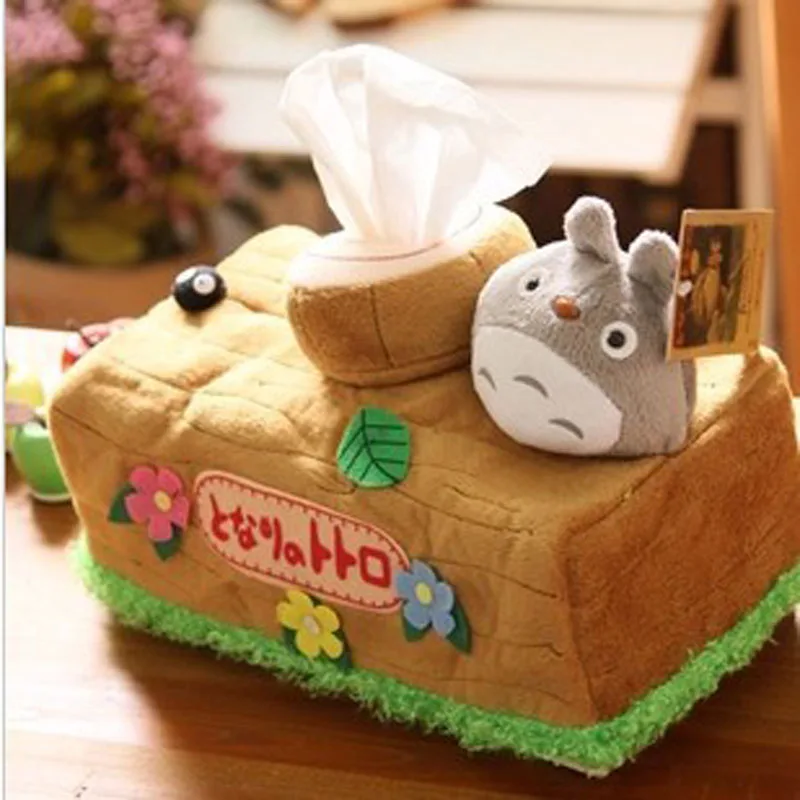 Totoro Peluş Bebek Oyuncak Doku Kutusu Japonya Anime Kürkü Çıkarma Ev Ürün Ofis Masası Araba Süslemeleri Çocuklar Kız Hediye Görüntü 1