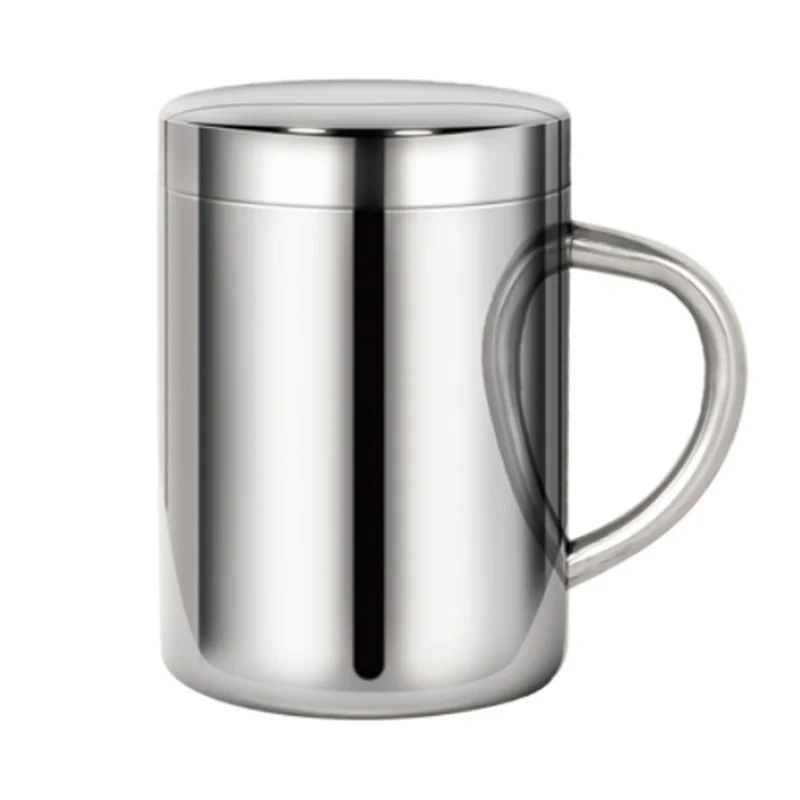 Çift Duvar Paslanmaz Çelik Kahve kapaklı kupa Taşınabilir Bardak seyahat bardağı kahve termosu Süt çay fincanları Çift Ofis su bardağı Görüntü 3